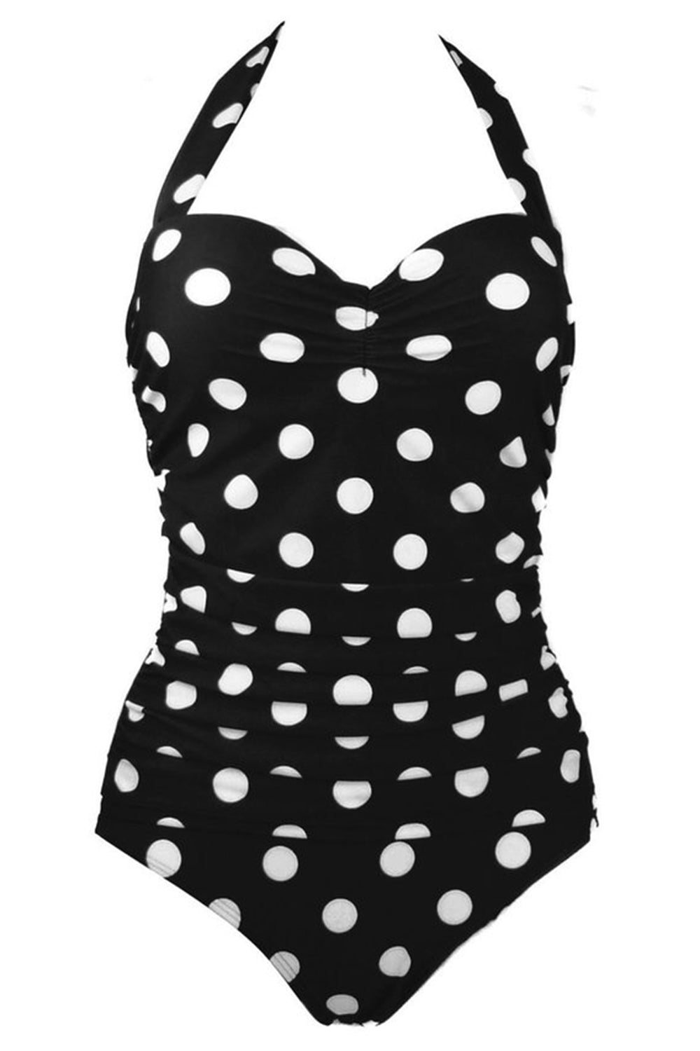 Plus Size Nero Bianco Pois Costumi da bagno