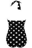 Plus Size Nero Bianco Pois Costumi da bagno