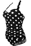 Plus Size Nero Bianco Pois Costumi da bagno