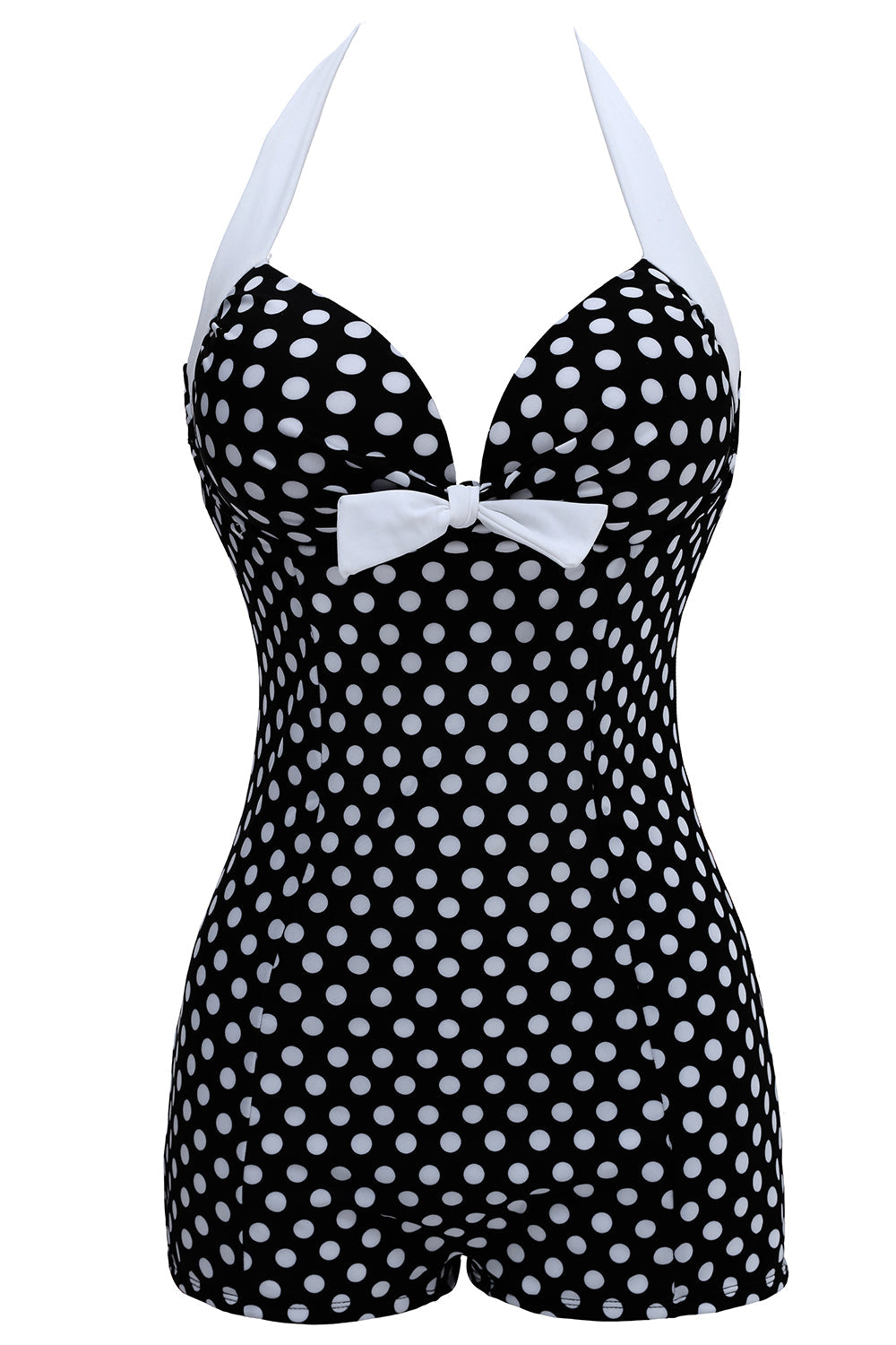 Plus Size Pois in bianco e nero Pantaloncini da bagno