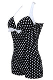 Plus Size Pois in bianco e nero Pantaloncini da bagno