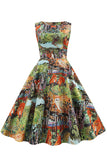 Abito Azzurro Floreale Vintage anni 50