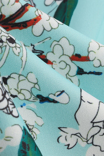 Abito Vintage Azzurro Con Scollo a V anni 50