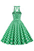 Carica l&#39;immagine nel visualizzatore di Gallery, Abito Pin Up a pois verdi anni &#39;50