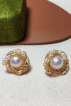 Perle Naturali Orecchini in Metallo