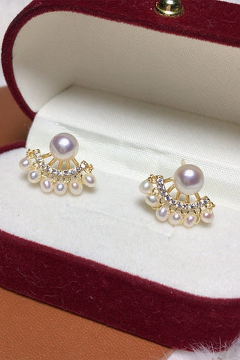 Orecchini con perline di perle bianche