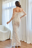 Glitter Mermaid Albicocca Paillettes Prom Dress