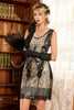 Carica l&#39;immagine nel visualizzatore di Gallery, Tubino Black Nud 1920s Party Dress