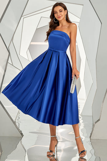 Royal Blue Senza Spalline Homecoming Dress