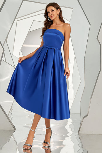 Royal Blue Senza Spalline Homecoming Dress