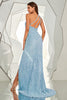 Carica l&#39;immagine nel visualizzatore di Gallery, Vestiti da cerimonia a sirena con paillettes monospalla arrossato