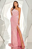 Carica l&#39;immagine nel visualizzatore di Gallery, Una spalla paillettes Sirena Long Prom Dress