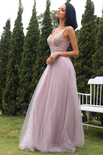 Blush Tulle & Sequins Prom Abito