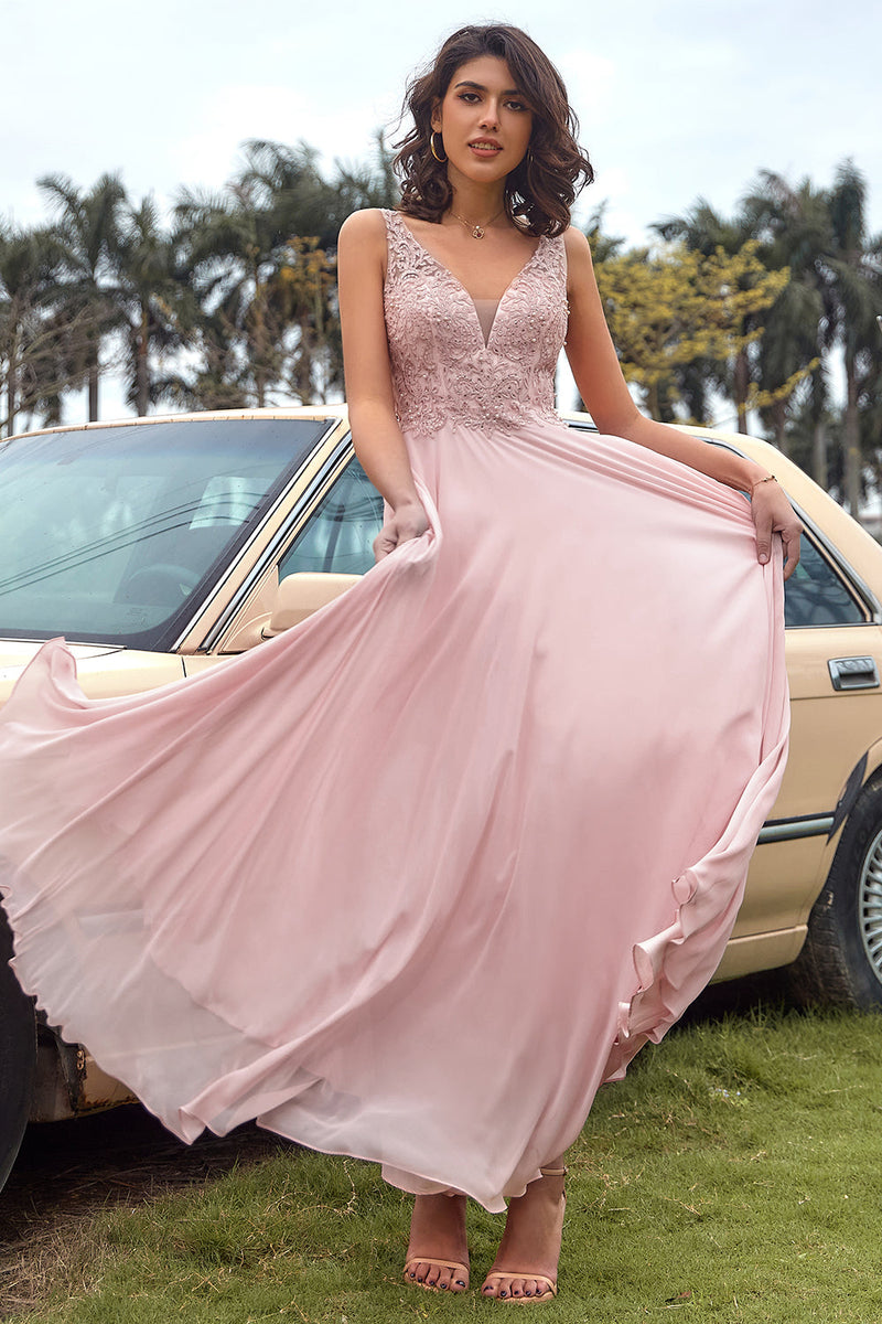 Carica l&#39;immagine nel visualizzatore di Gallery, Blush Appliques Chiffon Prom Abito