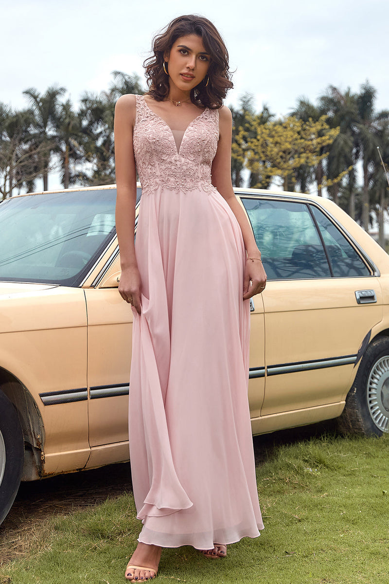 Carica l&#39;immagine nel visualizzatore di Gallery, Blush Appliques Chiffon Prom Abito