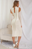 Albicocca Satin Maniche Lunghe Bodycon Cocktail Dress