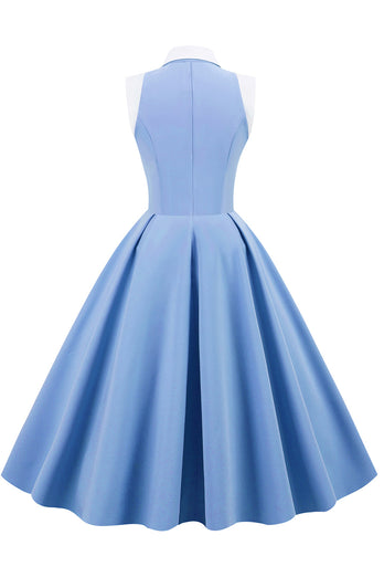 Blu 1950s Vintage Swing Dress