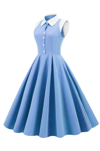 Blu 1950s Vintage Swing Dress