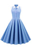 Carica l&#39;immagine nel visualizzatore di Gallery, Blu 1950s Vintage Swing Dress