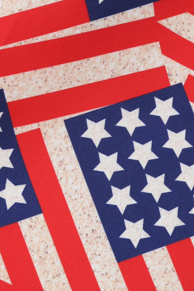 Carica l&#39;immagine nel visualizzatore di Gallery, Abito Vintage stampato con stampa bandiera americana
