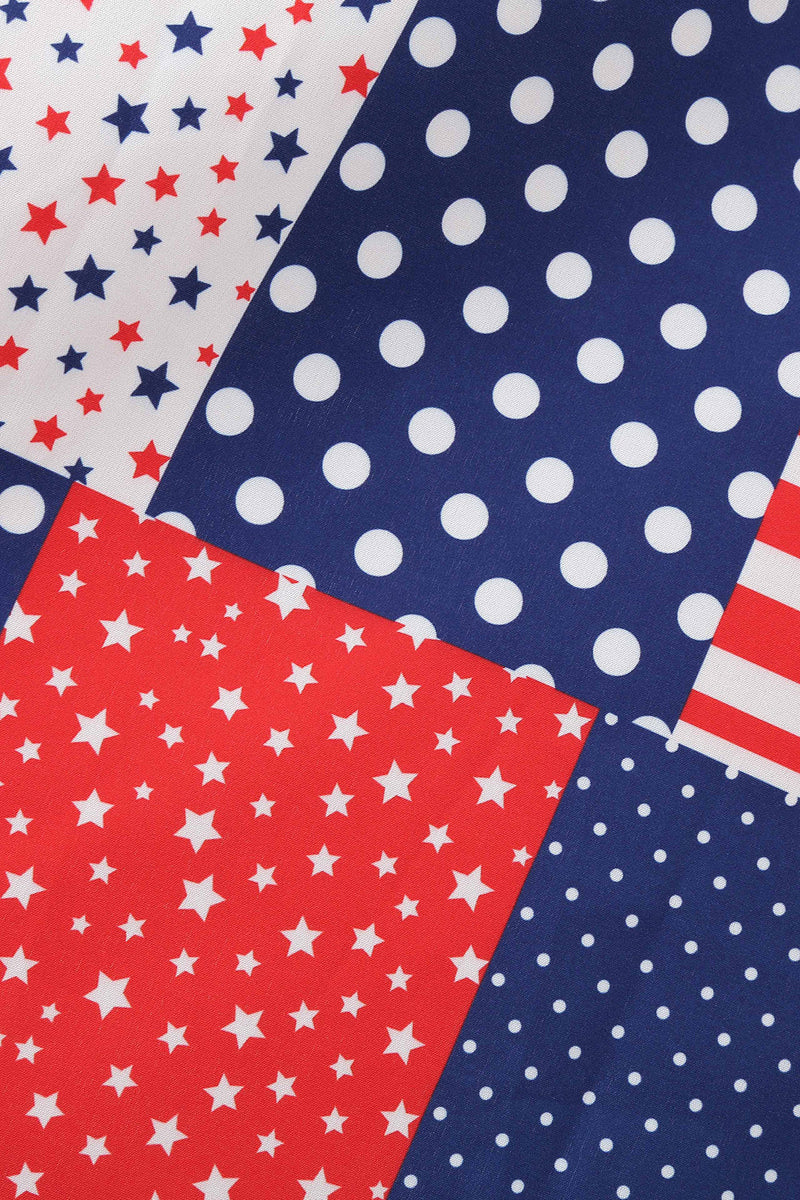 Carica l&#39;immagine nel visualizzatore di Gallery, Independence Day Flag Stampa Abito Vintage