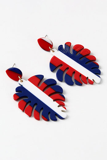 Orecchini a righe rosse bianche blu blu bianco
