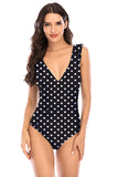 Costume intero Polka Dots Vita Alta Costumi da Bagno