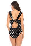 Costume intero Polka Dots Vita Alta Costumi da Bagno