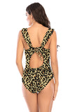 Costume intero Polka Dots Vita Alta Costumi da Bagno