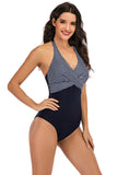 Costume intero Halter Collo Alto Nero Costumi da Bagno
