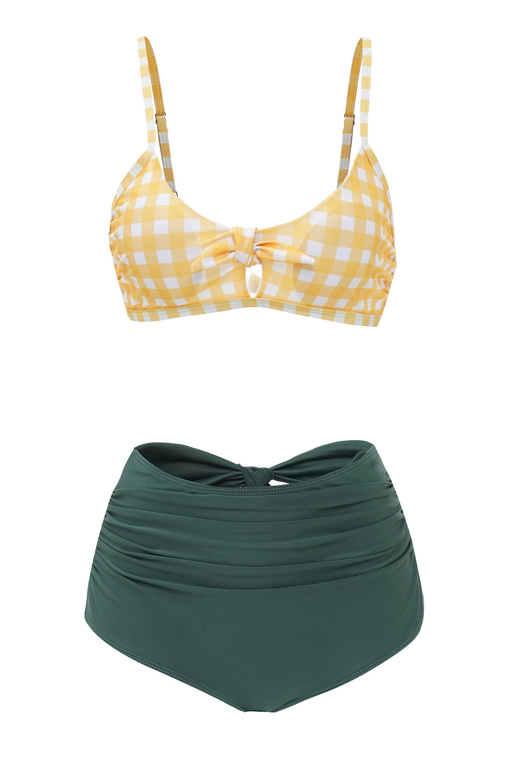 Costume da bagno a vita alta a due pezzi con Bowknot