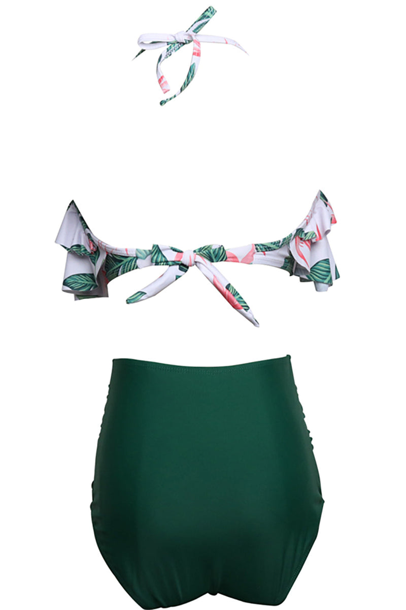 Carica l&#39;immagine nel visualizzatore di Gallery, Green Halter Lascia Bikini a due pezzi