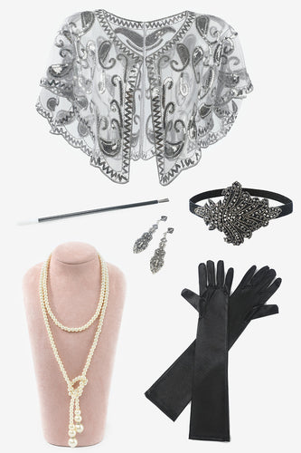 Sette pezzi collana guanti 1920s Party Accessories Set