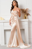 Champagne Una Spalla Sirena Prom Abito