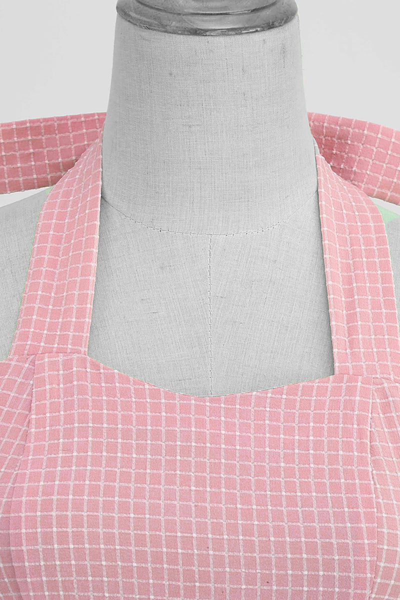 Carica l&#39;immagine nel visualizzatore di Gallery, Halter Plaid 1950s Swing Dress