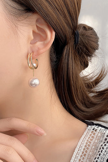 Statement Delicate Pearl Sliding Stud Orecchini