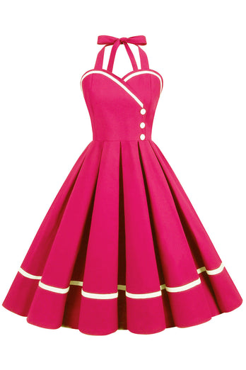 Halter Nero 1950s Swing Dress
