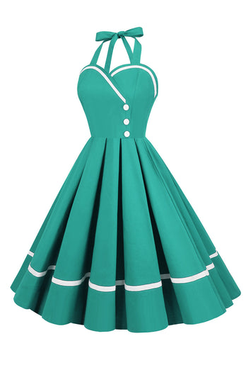 Halter Nero 1950s Swing Dress
