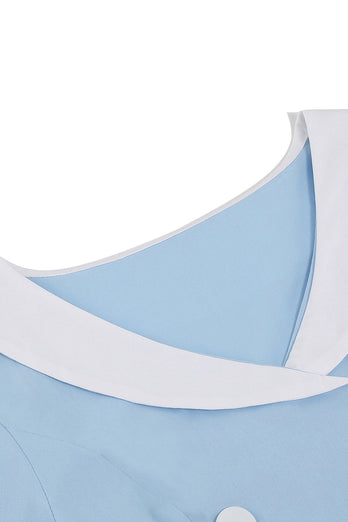 Abito swing nero del 1950 con cintura