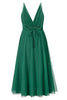Carica l&#39;immagine nel visualizzatore di Gallery, Semplice Deep V Neck Green Party Dress