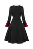 Carica l&#39;immagine nel visualizzatore di Gallery, Cravatta Ruffle Sleeve Halloween Plaid Retro Dress