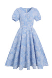 Maniche a sbuffo Jacquard 1950s Abito