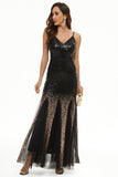 Paillettes Nere Spaghetti Straps Tulle Prom Dress