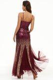 Paillettes Nere Spaghetti Straps Tulle Prom Dress