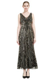 Paillettes scollo a V Midi 1920s Flapper Dress