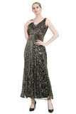 Paillettes scollo a V Midi 1920s Flapper Dress