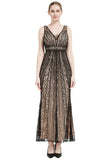 Paillettes scollo a V Midi 1920s Flapper Dress