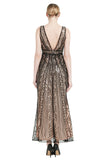 Paillettes scollo a V Midi 1920s Flapper Dress