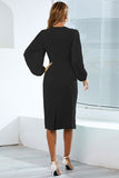 Bodycon Maniche Lunghe Casual Dress con Volant