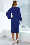 Bodycon Maniche Lunghe Casual Dress con Volant